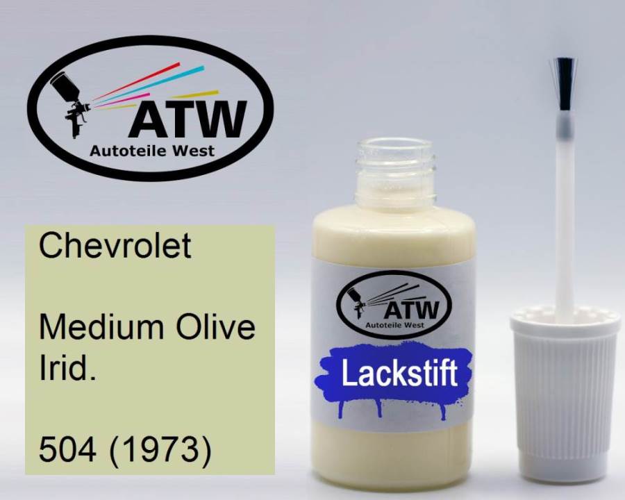 Chevrolet, Medium Olive Irid., 504 (1973): 20ml Lackstift, von ATW Autoteile West.